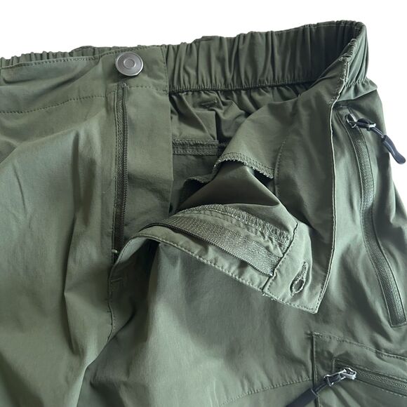 Men’s Outdoor Cargo Hiking Shorts Bundle 2 Green Nylon Spandex Pockets Size L - Picture 12 of 15